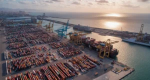 Puerto de Barcelona realizando transportes internacionales.