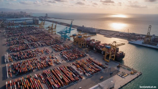 Puerto de Barcelona realizando transportes internacionales.